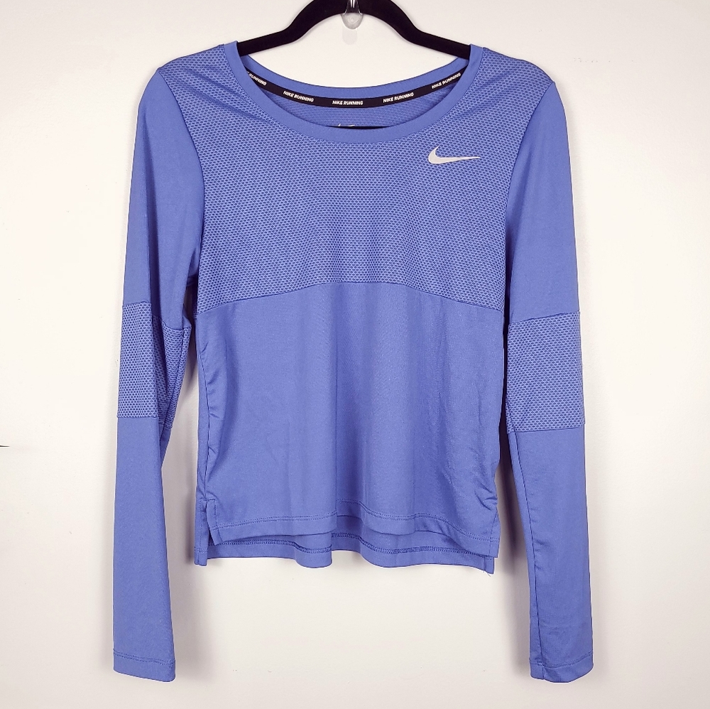 Nike Running Dri Fit Blue Long Sleeve Tee Size S